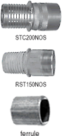 Dixon Holedall External Notched NOS Stems and Ferrules