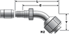 Gates C14 Female JIC 37° Flare Swivel - 45° Bent Tube Coupling