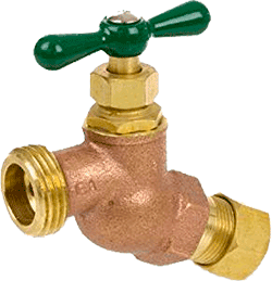 Series 167 Brass No Kink Hose Bibb, Compression Inlet